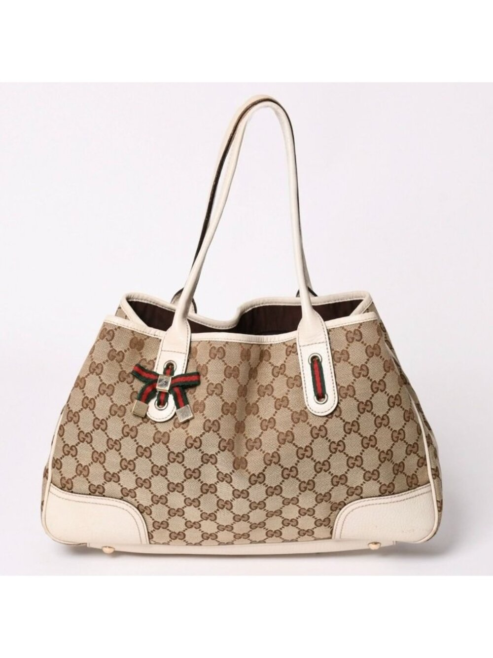 Gucci Tote Bag Ivory White Sherry Line